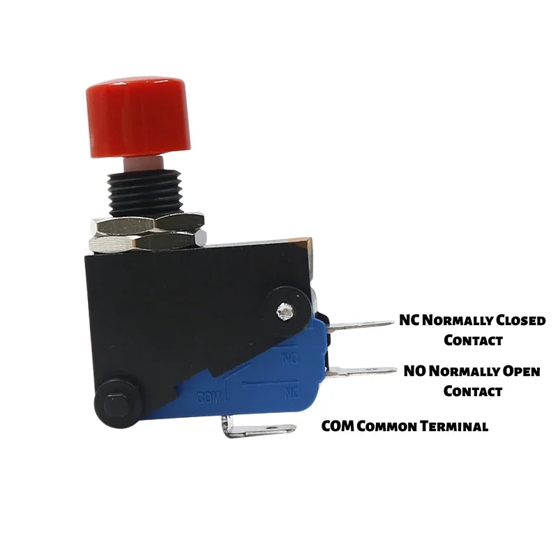 Micro Switch CMV10 081C, Short Roller Lever, Flame‑retardant Plastic Housing, Silver Contact, 1NO 1NC 16A 250VAC for Househ