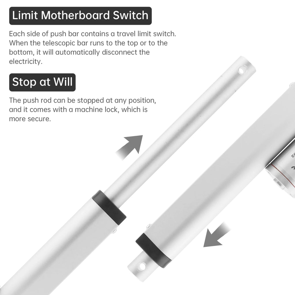 12V Electric Linear Actuator 50/100/150/200/250/300/350/400mm Stroke 3000N Electric Reciprocating Lifting Linear Motion Actuator