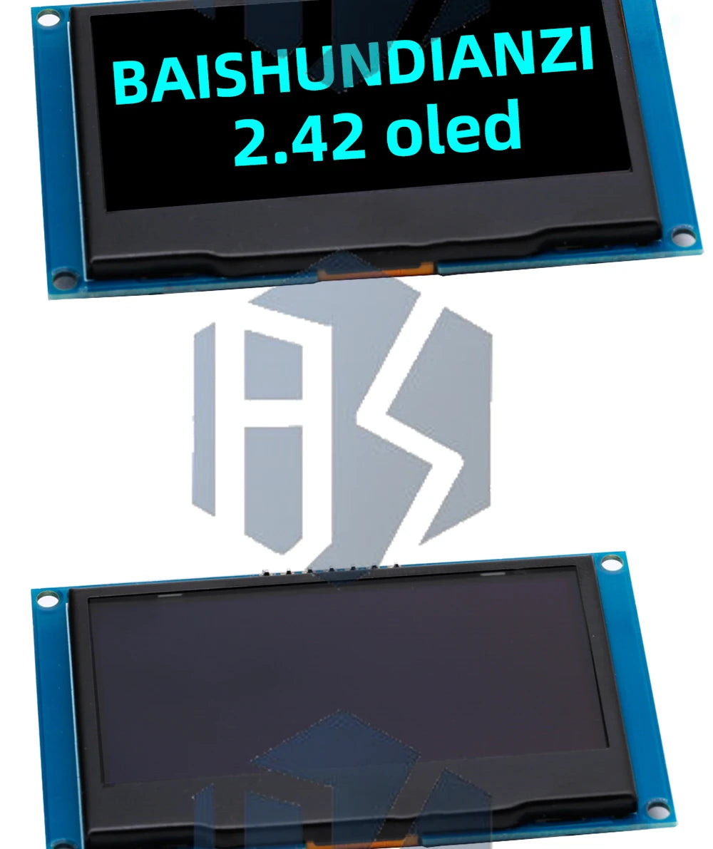 GREAT IT  2.42" 2.42 inch LCD Screen White BLUE 128x64 OLED Display Module IIC I2C SPI Serial for C51 SPD0301