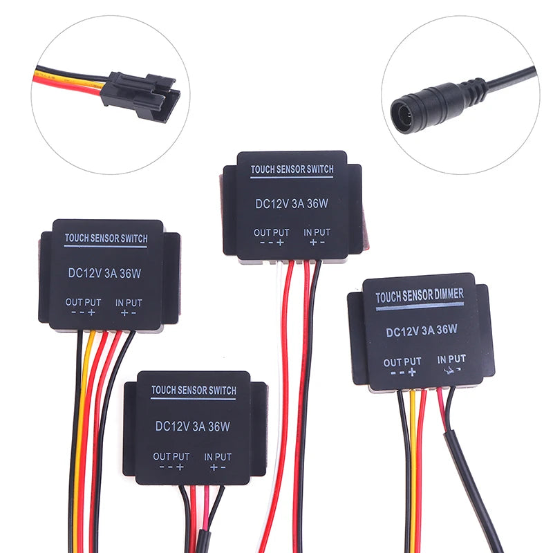 For Led Light Headlight Monochromatic Three Color Infinite Dimming DC 12-24V Bathroom Mirror Touch Induction Switch Sensor