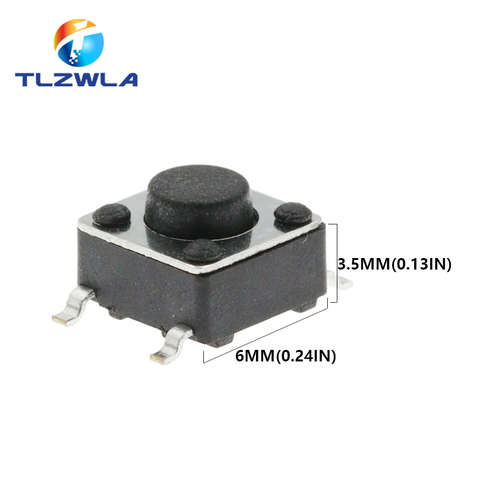 20PCS Tact Push Button Switch 12V Copper 4Pin SMD Micro Switch 6X6X5 4.3 5 5.5 6 7 8 9 10 11 12 13 15MM TV Toys Home Use Button