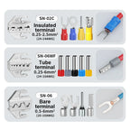 Electrician Pressed Pliers Crimping Tool with Interchangeable Dies Ratcheting Wire Crimper for Electrical Terminals Connector