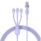 Baseus 3 in 1 USB Type C Cable for iPhone 15 14 13 12 Pro Charger Cable 100W Micro USB Type C Cable for Macbook Samsung Xiaomi