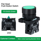 22mm Push Button Switch Momentary Reset ON OFF 12V/220V/48V/24V Black NC NO Power Button for Electrical Industrial Panelboard
