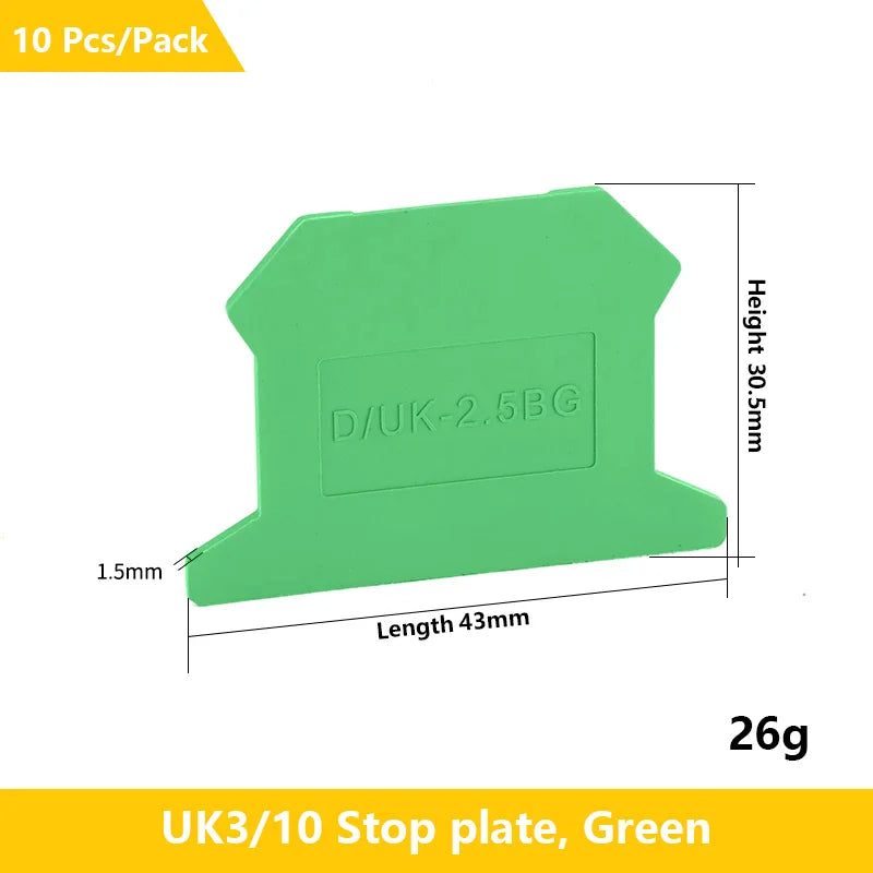 UK 2.5 Terminal Block UK2.5B Screw Connection Connect Strip 2.5B/3N/5N/6N/10N  2.5mm² Cable Electrical Din Rail Wire Connector