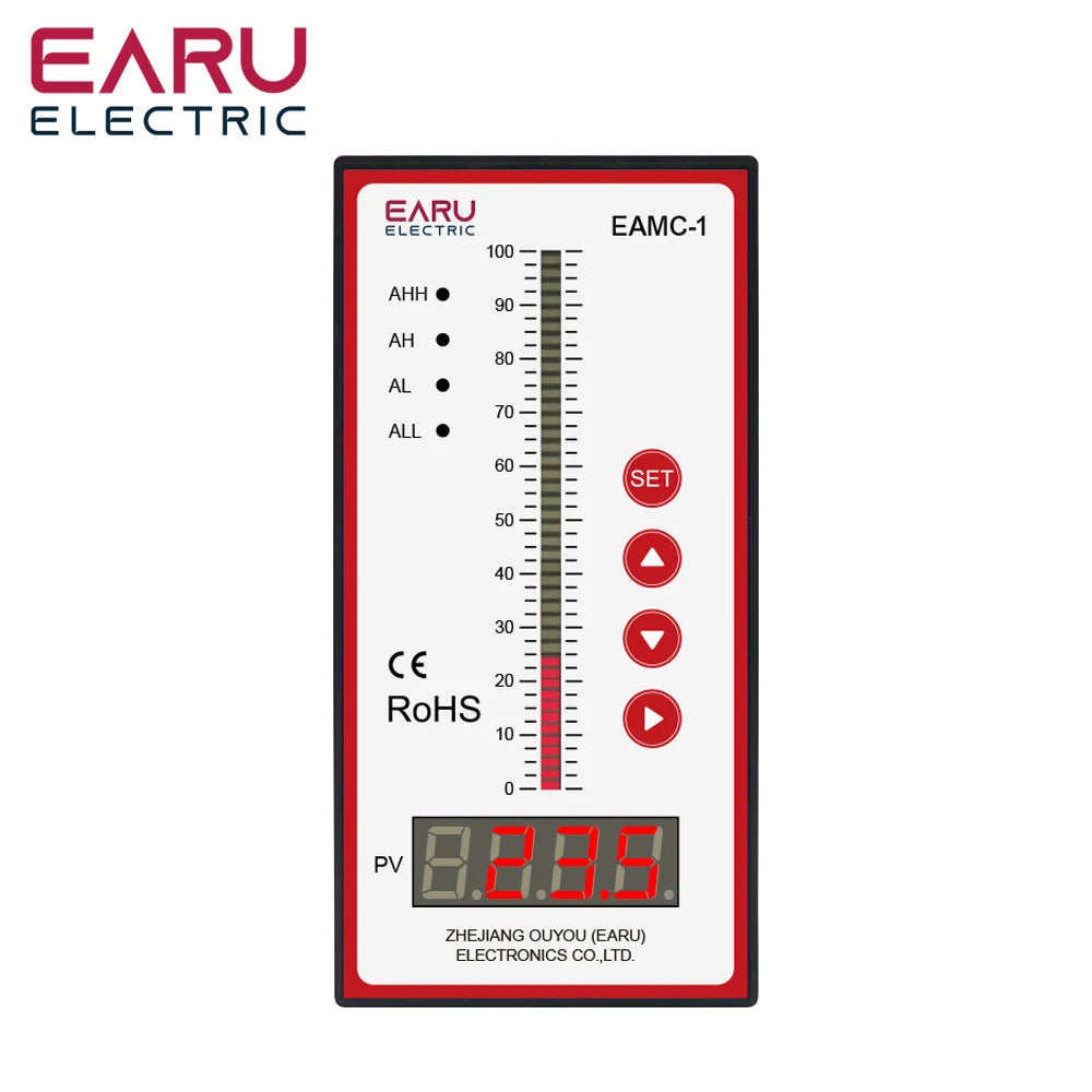 EARU Intelligent Controller 4-20mA 0-10V 0-5V Input With 4 Ways Relay Water Oil Liquid Level Temperature Pressure Transmitter