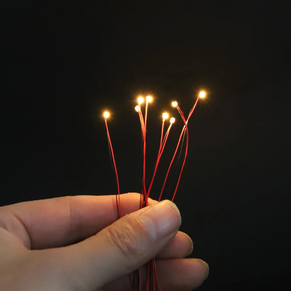 10Pcs/Set DIY Model Kits LED 0402 0603 0805 1206 SMD Lamp Wired Micro LED Chip 3V 30cm Pre-Soldered Miniature Scenes Toy Lights