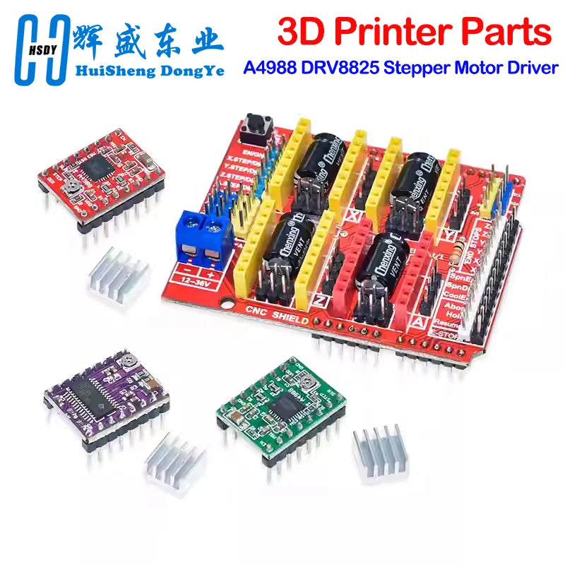 CNC Shield V3 Engraving Machine / 3D Printer / + 4pcs A4988 / 4pcs DRV8825 Stepper Motor Driver For Arduino