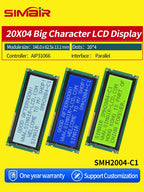 New STN COB 5/3.3V  HD7780 20*4 Dots Screen 2004 Big Character LCD Display 20x4 Blue