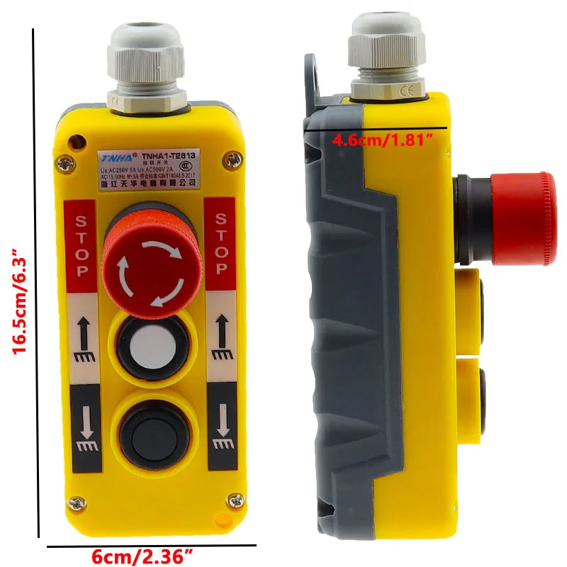 Waterproof Industrial Push Button Switch Emergency Stop Switch for Electric Crane Hoist Pendant Control Station