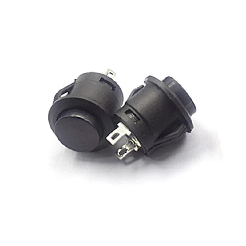 6PCS R13-507 Self Resetting Power Button Card Buckle Switch 16mm round Multiple Panel Mounting without Lock for Electronics