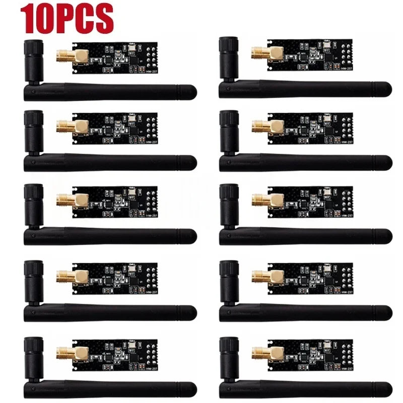 1-10PCS NRF24L01+PA+LNA Wireless Transceiver RF Transceiver Module 2.4G 1100m with Antenna NRF24L01+ Breakout Adapter with 3.3V