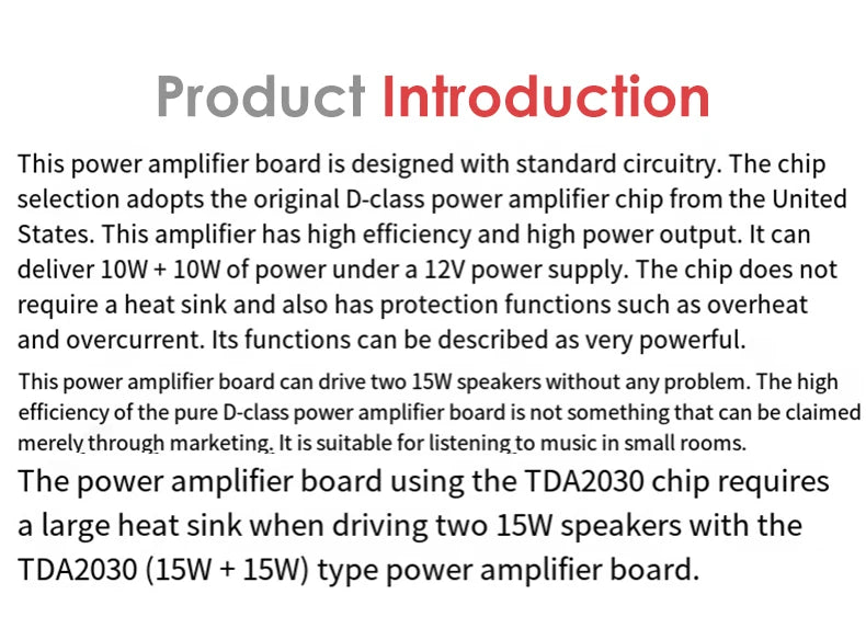 12V Mini Class D Amplifier Board PAM8610 2x7W RMS Stereo Power Audio Amp for Car Home PC Speaker