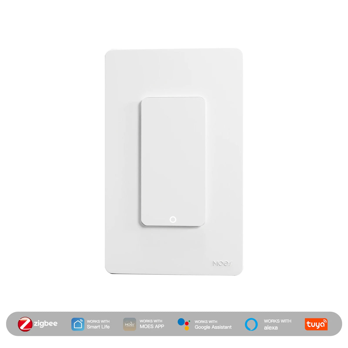 MOES Tuya ZigBee US Smart Light Switch Push Button Wall Switch Neutral Wire/No Neutral Wire Required Work With Alexa Google Home