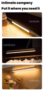 Motion Sensor Bar Light Type C Rechargeable Light LED Magnetic Attraction Night Light for Kitchen Bedside Wardrobe Bookcase