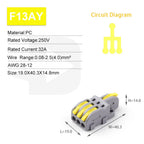 10/100PCS Electrical Cable Connector 1 in Multiple out Quick Wire Terminal Block 2/3/4/5Pin Push in Lever Connectors 0.08-4.0mm2