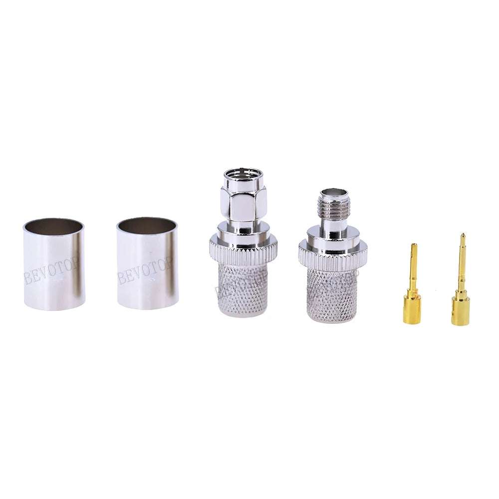 10Pcs/lot RG8 RG213 LMR400 SMA / RP-SMA Male / Female 50-7 RF Coaxial Connector 50Ohm SMA Connector for LMR-400 RG-213 RG8 Cabl