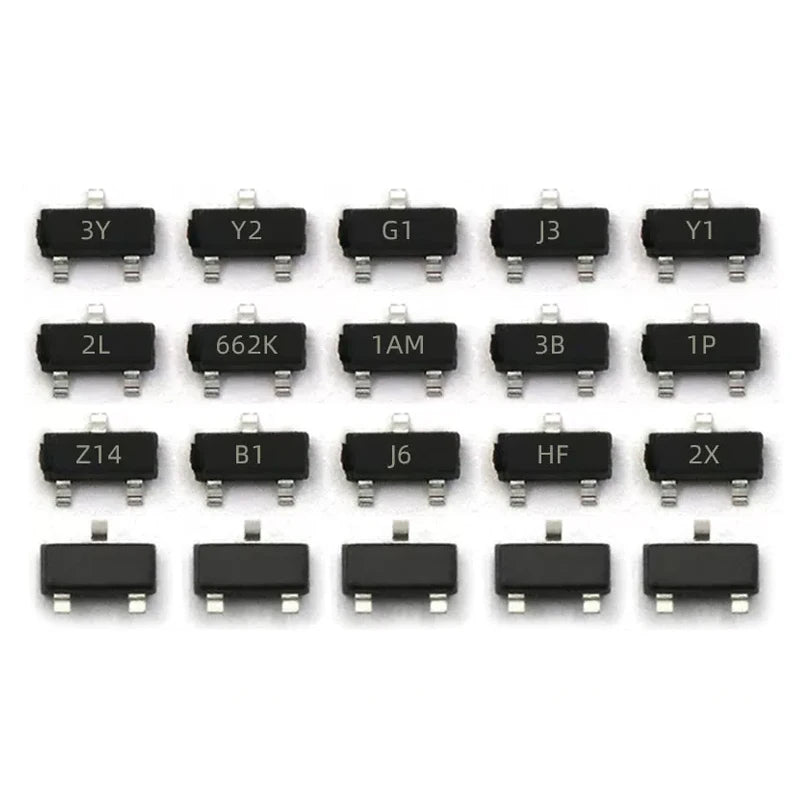 50PCS S8050 SS8550 2N4401 Printed J3Y NPN Power Transistor SMD Triode Package SOT23