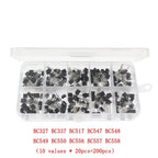 50-900PCS Transistors Kit PNP NPN A1015 S8050 S8550 S9012 C1815 MJE13001 2N3904 2N3906 BC327 BC337 BC517 BC547 BC548 BC549 BC558