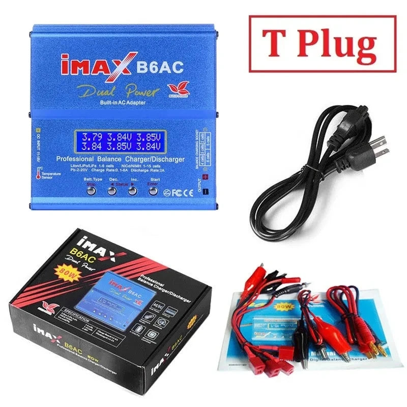 80W IMAX B6 AC 2.0 RC Battery Balance Charger B6AC 2.0 7A For LiHv Lipo NiMH Li-ion Ni-Cd Digital LCD Digital Screen Charger