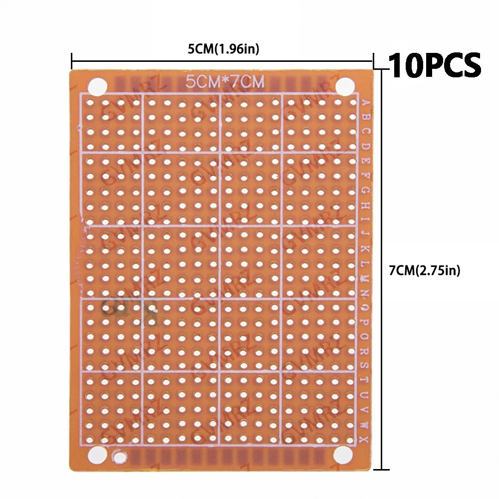 Phenolic PCB Prototype Board Universal Through Hole Perfboard for DIY Electronic Projects 9x15CM/7x9CM/5x7CM