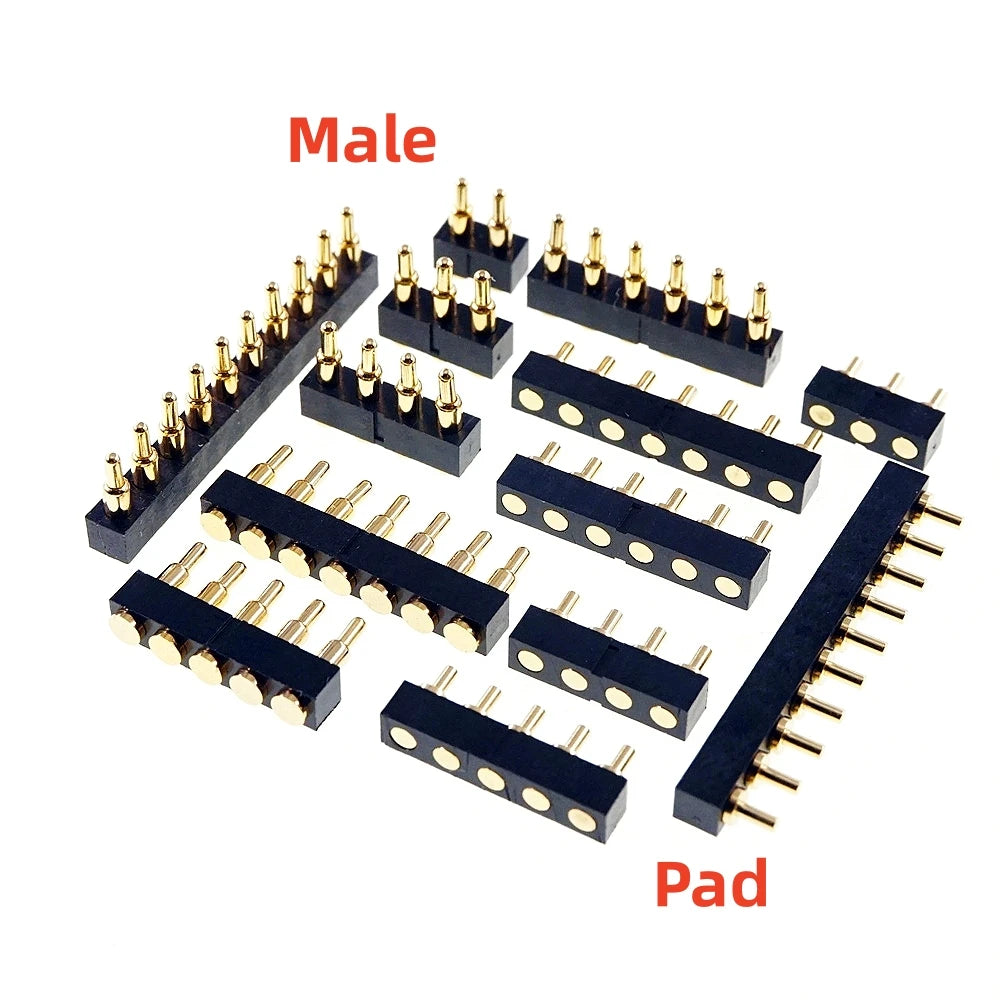 5 Pcs SMD Spring Loaded Pin Pogo Connector 2 3 4 5 6 7 8 10 Position Battery Contact 7.0mm Height 2.54 Grid Pad Modular Header