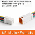 5/20/100 Sets Waterproof Automobile JST Connector 2P/3P/4P/6P/8P Plug Socket With 20awg/0.5m ² Cable Wire Harness 02t/02r/03t
