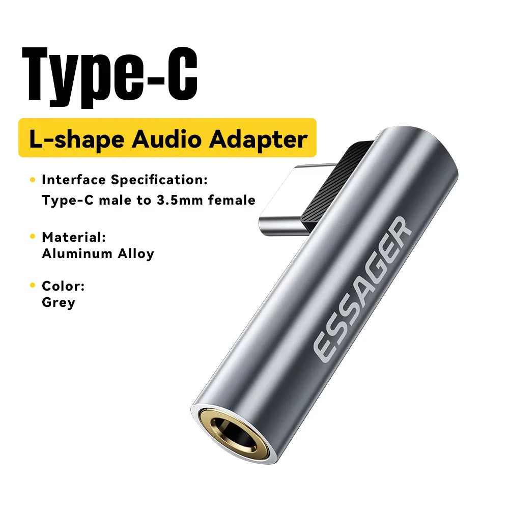 Essager Type C to 3.5mm Jack Audio Adapter Headphone Adapter For Xiaomi Huawei Samsung Lightning to 3.5mm Adapter for iPhone 14