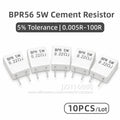 10PCS/ BPR56 5W Non-Inductive Ceramic Cement Resistor 0.1R 0.15R 0.22R 0.25R 0.33R 0.5R  0.001 0.1 0.15 0.22 0.25 0.33 0.5 Ohm