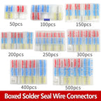 50-500Pcs Boxed Solder Seal Wire Connectors Kit 3:1 Heat Shrink Butt Connectors Waterproof Insulated Electrical Terminals