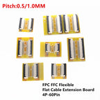 FFC FPC 0.5mm 1.0mm Flexible Flat Cable Lengthen Extension Board Adapter Board 4P 5P 6P 8P 10P 12P 16P 20P 24P 30P 40P 50P 60P