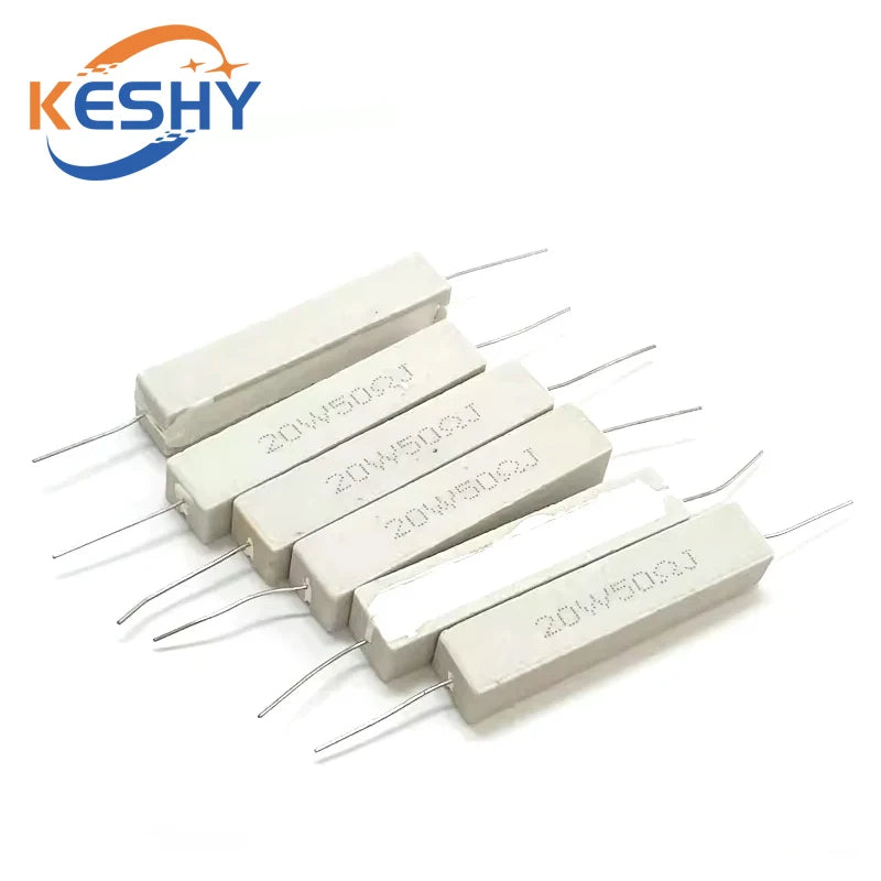 2PCS 20W 5% Cement Resistor Power Resistance 0.1R-10K 0.47 1 1.5 2.2 2.5 3 4.7 5.1 6 10 22 24 33 47 100 1.8K 2.2K 4.7K ohm