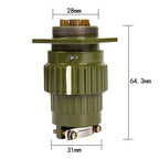 Y21M Series Fast Buckle Aviation Fixed Type Industrie Connector Plug Socket Male Female  2/3/4/5/7/10/14/16 Pin Army Green
