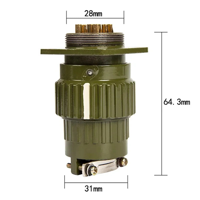 Y21M Series Fast Buckle Aviation Fixed Type Industrie Connector Plug Socket Male Female  2/3/4/5/7/10/14/16 Pin Army Green