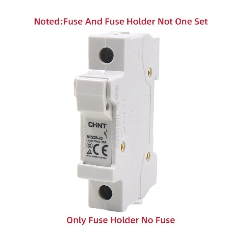 CHINT Solar DC Fuses 1000V PV Photovoltaic 6A 10A 15A 16A 20A DC Fuse Holder Base for Solar System Short Circuit Protection gpV