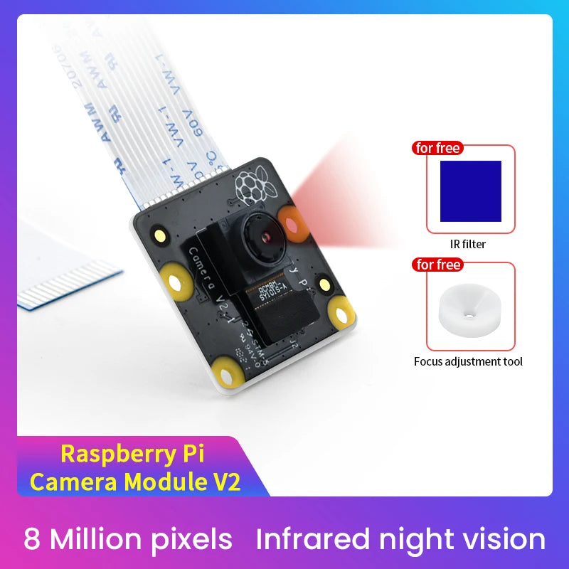 KEYESTUDIO Raspberry Pi Camera Module 5/8 Megapixels 1080p Mini HD PiNoIR Camera Wilde Angle Module For Raspberry Pi 2/3/3B/4/4B