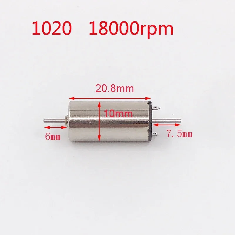 1PC DC 12V 816 1020 1215 1524 Coreless Motor Dual Shaft High Speed for Rail Train