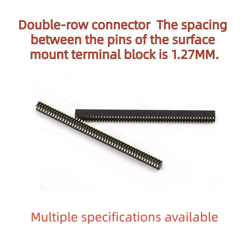 5PCS SMD SMT 2*2/3/4/5/6/7/8/10/12/20/40/50 PIN Double Row Pin Female Header 1.27MM Pitch Connector Socket 2X/6/8/10/20