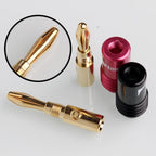 HiFi Audio 4mm 24K Gold Plated Banana Plug 4/8/10 Pcs for Home Theater Amplifier & DIY Speaker Setup