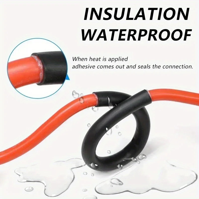 1m Waterproof Heat Shrink Tubing Kit with Adhesive - 1M 3:1 Heat Shrink Tube With Double Wall Glue Tube Diameter 1.6-50mm