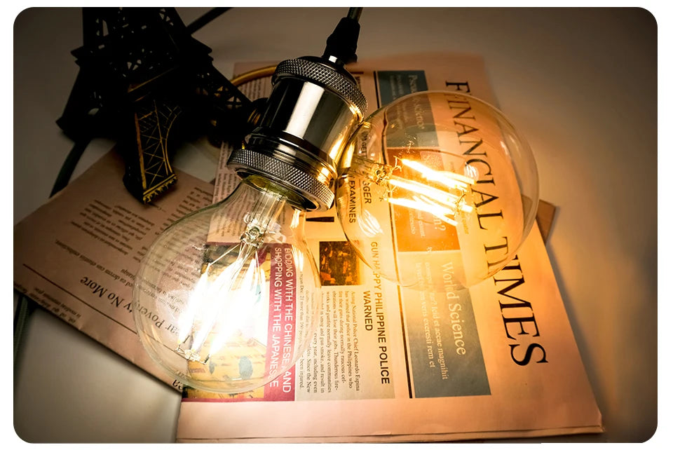 Retro Edison Filament LED Light Bulb E27 AC 220V 240V G80 G95 G125 Globe Light Glass Bulb 2W 4W 6W 8W Lampara LED Lamp