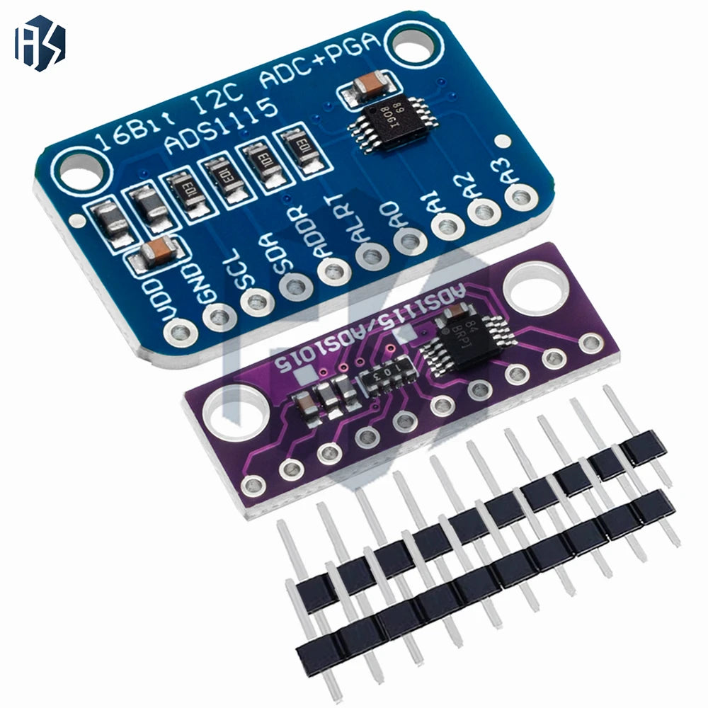 16-Bit ADC Module (ADS1115/ADS1015): I2C 4-Channel Programmable Gain Amplifier for Arduino & Raspberry Pi Compatible