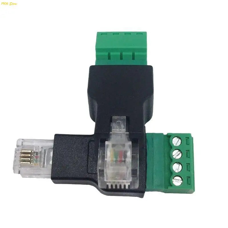 U1JB RJ11 to Screw Terminal Adapter 4P 4C Male to 4 Pin Screw Terminal Connector