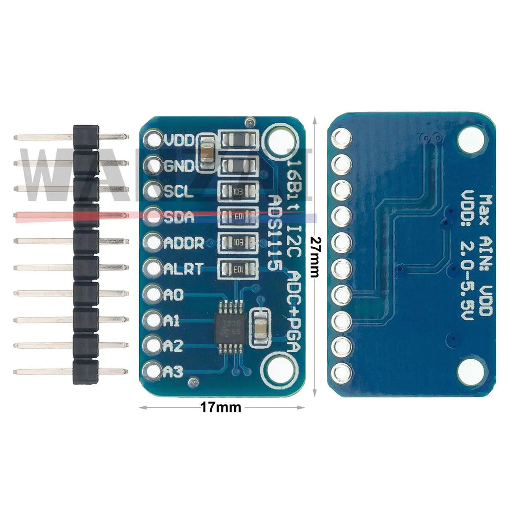 16 Bit I2C ADS1115 Module ADC 4 Channel With Pro Gain Amplifier RPi Development Board
