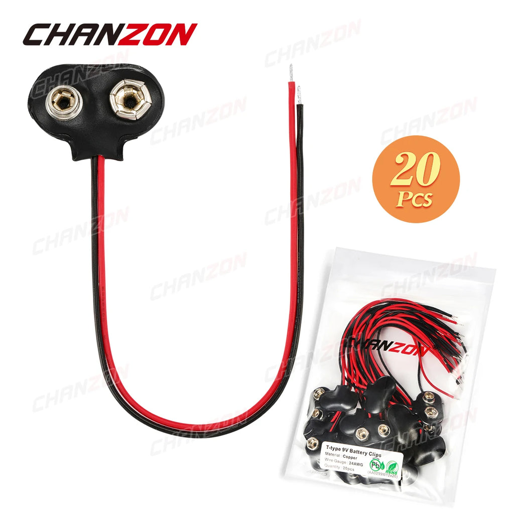 9V Battery Connector Power Clips DC Jack Male Female Alligator Snap Adapter Wire Holder Cable 9 Volt Lead Socket Plug Barrel