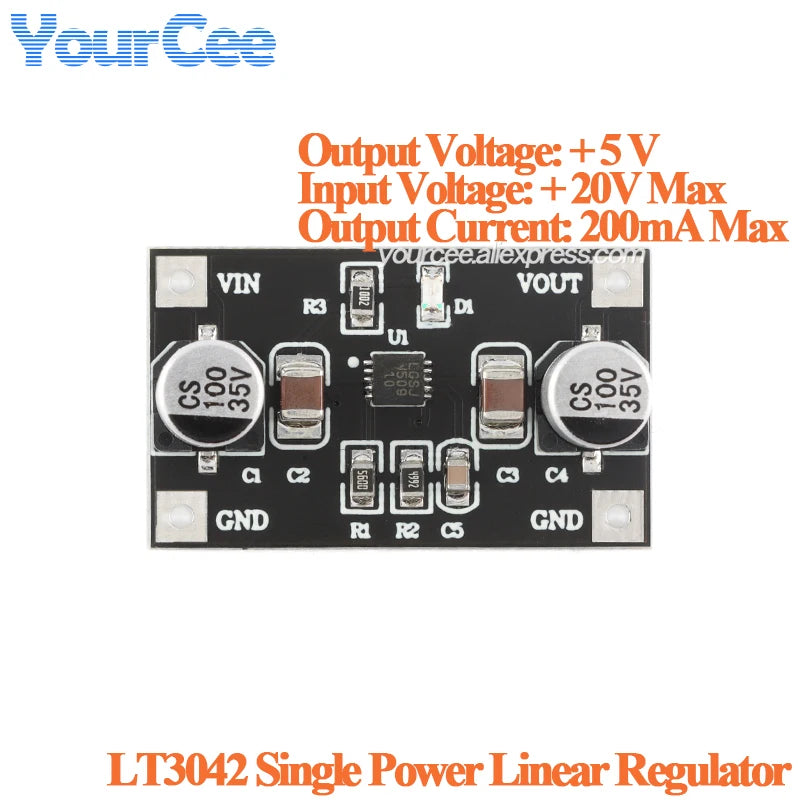 5pcs/1pc LT3042 LT3045 Single Power Linear Regulator Module 3.3V 5V 12V Low Noise Ripple Radio Frequency Power Board 200mA 500mA