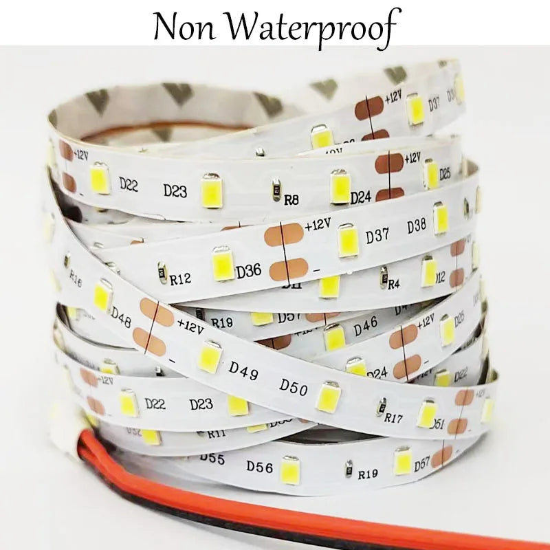 LED Strip Lights 12V Waterproof 60Leds/M Flexible Home Decoration Bar Lighting Replace SMD 3528 5050 5630 5730 LED Tape