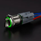 19mm 2 3 Position Latching Stainless Steel Metal Selector Rotary Switch with LED Waterproof  DPDT Illuminated Self-locking
