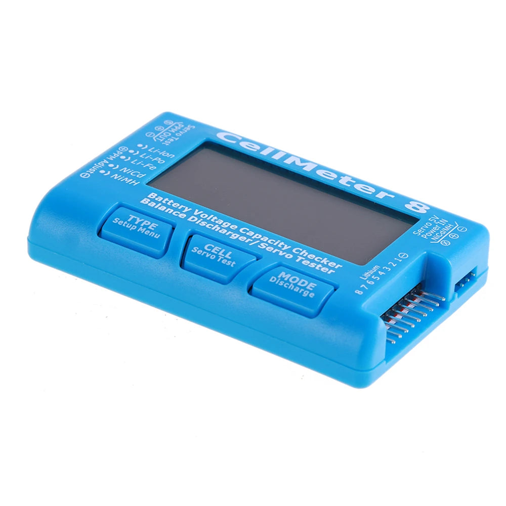 LCD Digital Battery Capacity Checker CellMeter RC CellMeter8 2-8S 4-8S Servo LiPo Li-lon NiMH Battery Tester RC CellMeter7