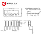 1.27mm 1.27 Pin Header Single Row Female Breakaway PCB Board Connector Pinheader 1*3/4/5/6/8/10/12-40p Plastic height 4.6mm